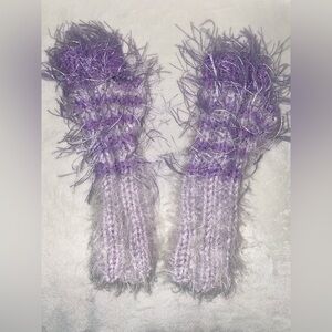 Hand crocheted hand warmers